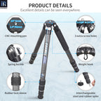 Used Carbon Fiber Camera Tripod 36mm Tube INNOREL KT364C+N52(Only Europe has inventory)