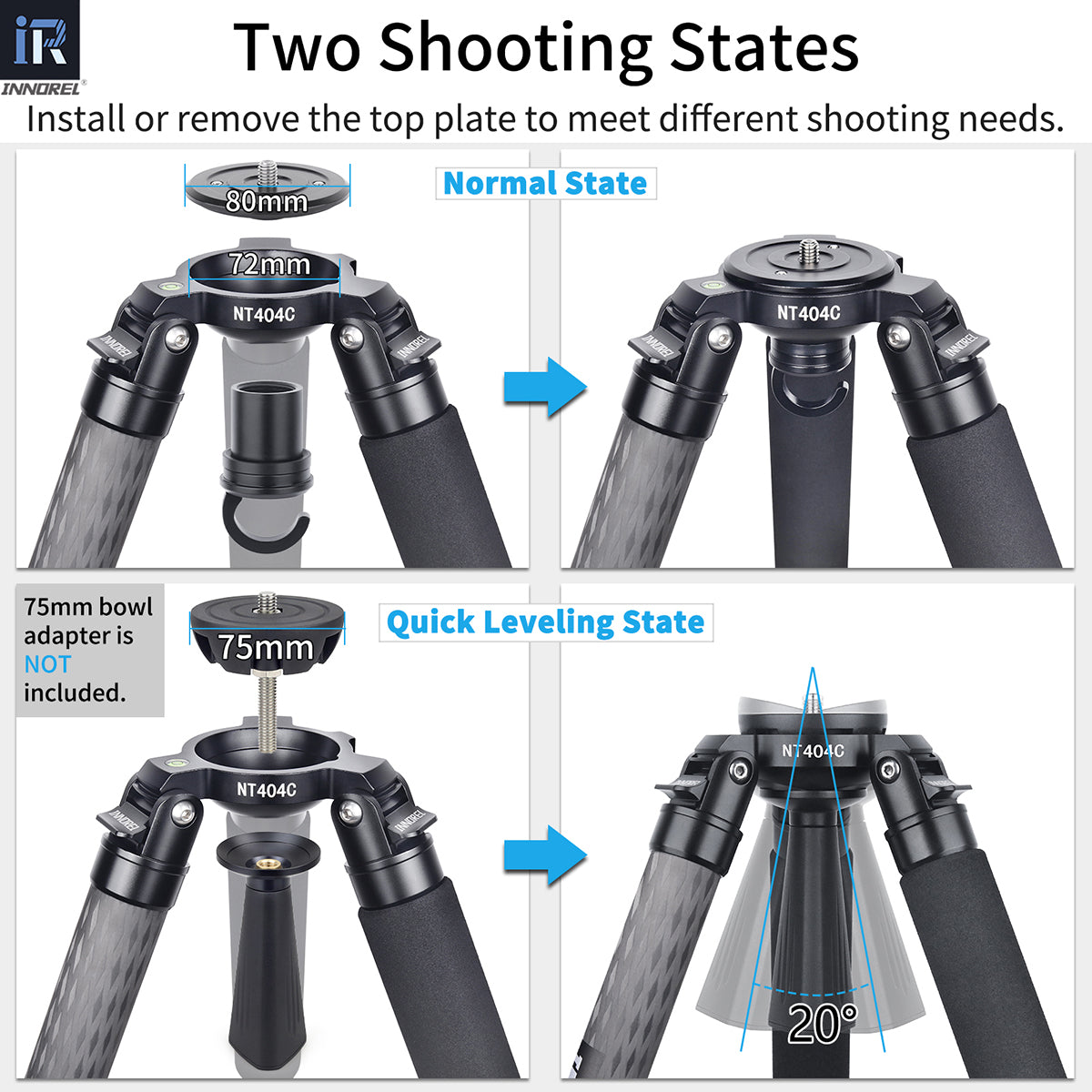 Used Carbon Fiber Heavy Duty Tripod INNOREL NT404C(Only Europe has inventory)