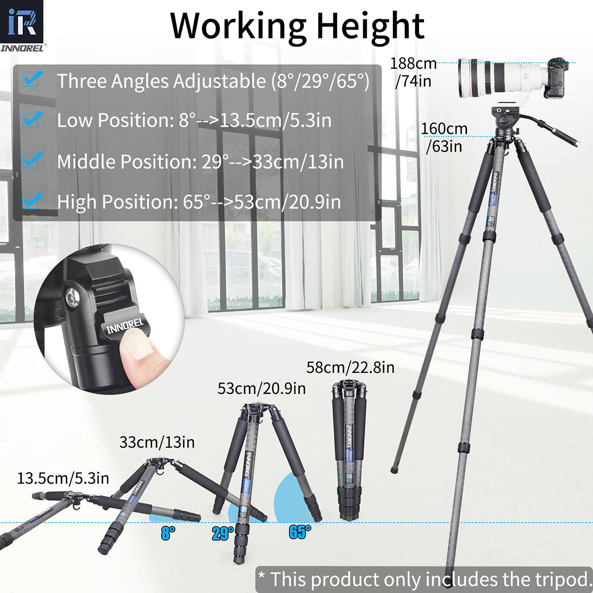 Used Carbon Fiber Heavy Duty Tripod INNOREL NT404C(Only Europe has inventory)