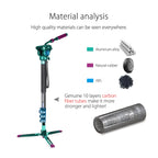 Monopod with material analysis graphics on a white background