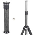Carbon fiber tripod with adjustable leg section on a white background