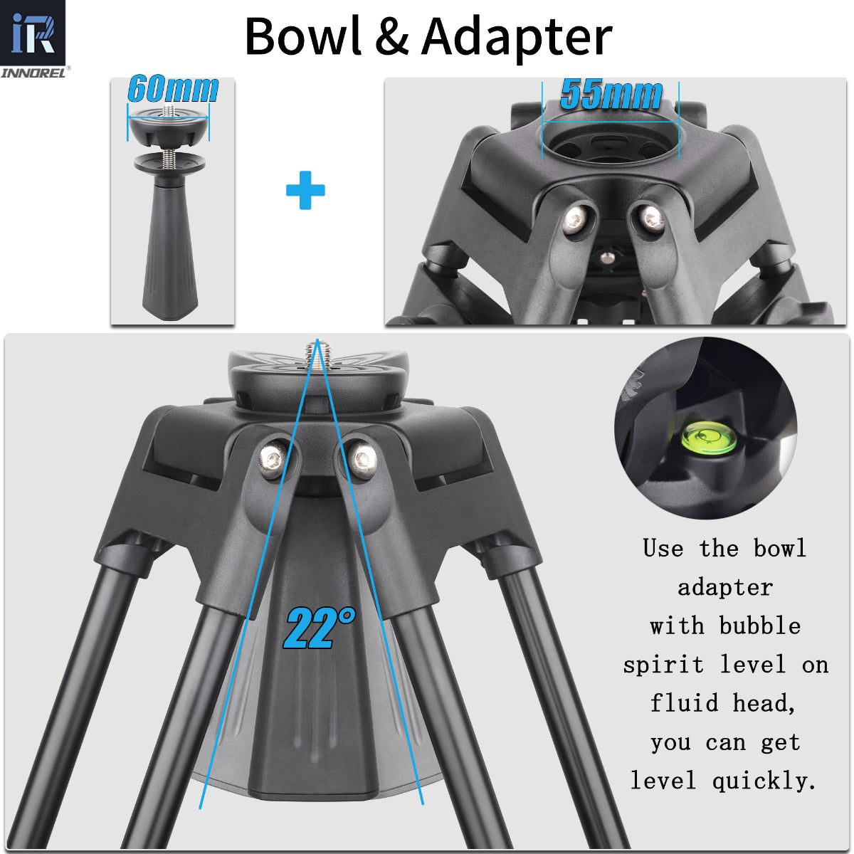 Heavy Duty Video Aluminum Alloy Tripod INNOREL VT60