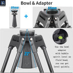 INNOREL VT60 video tripod 60mm bowl adapter with bubble spirit level on fluid head for quick and easy leveling