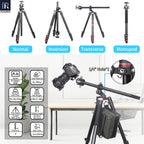 YT284A tripod with D46 ballhead specifications including 185.5cm max height 2.16kg weight 20kg load high quality aluminum alloy