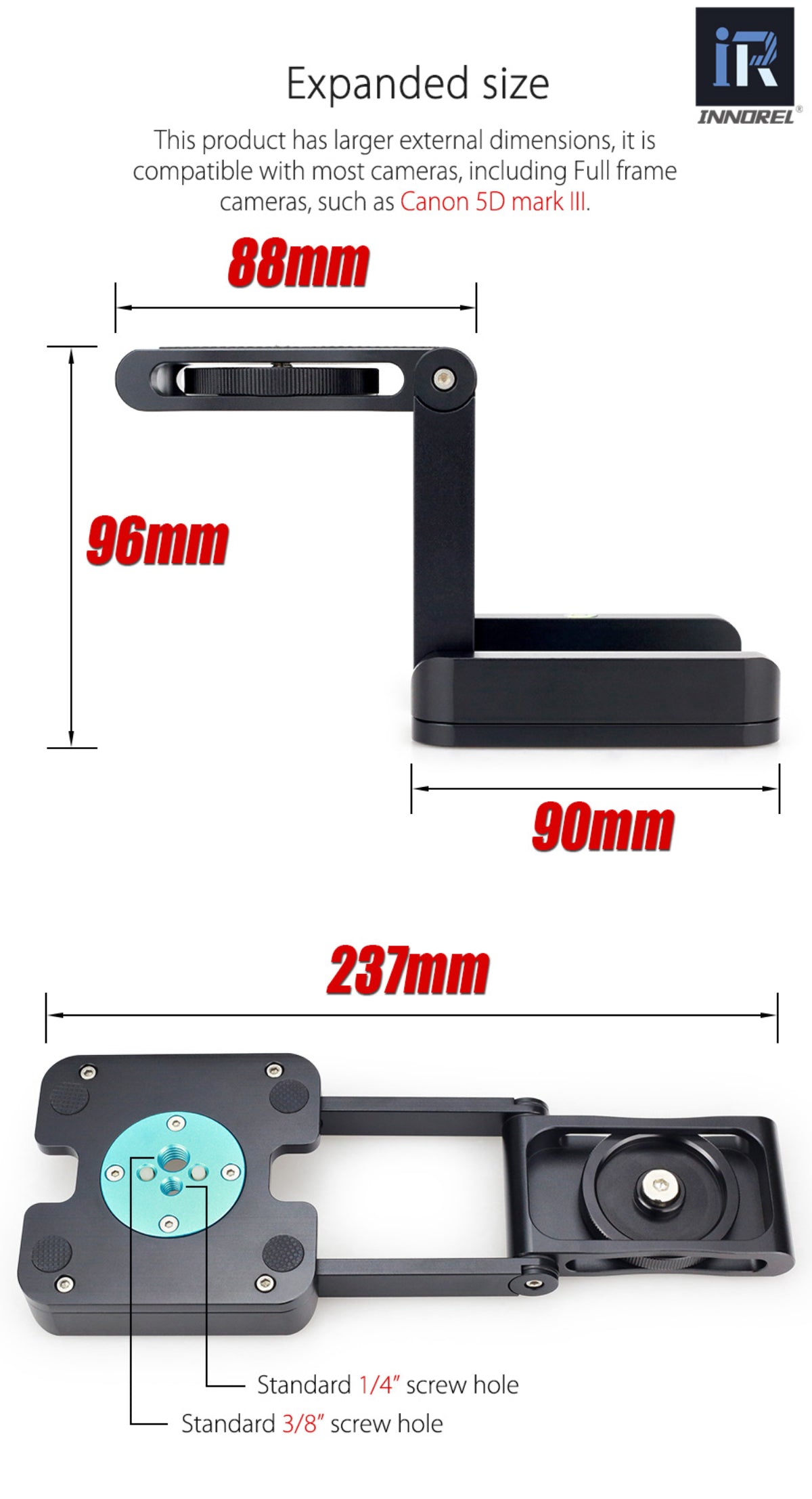 INNOREL ZH5 Z Flex Tilt Aluminum Flexible Tripod Head