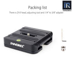 INNOREL ZH5  package contents Z type folding head adjusting tool and 1/4" to 3/8" adapter