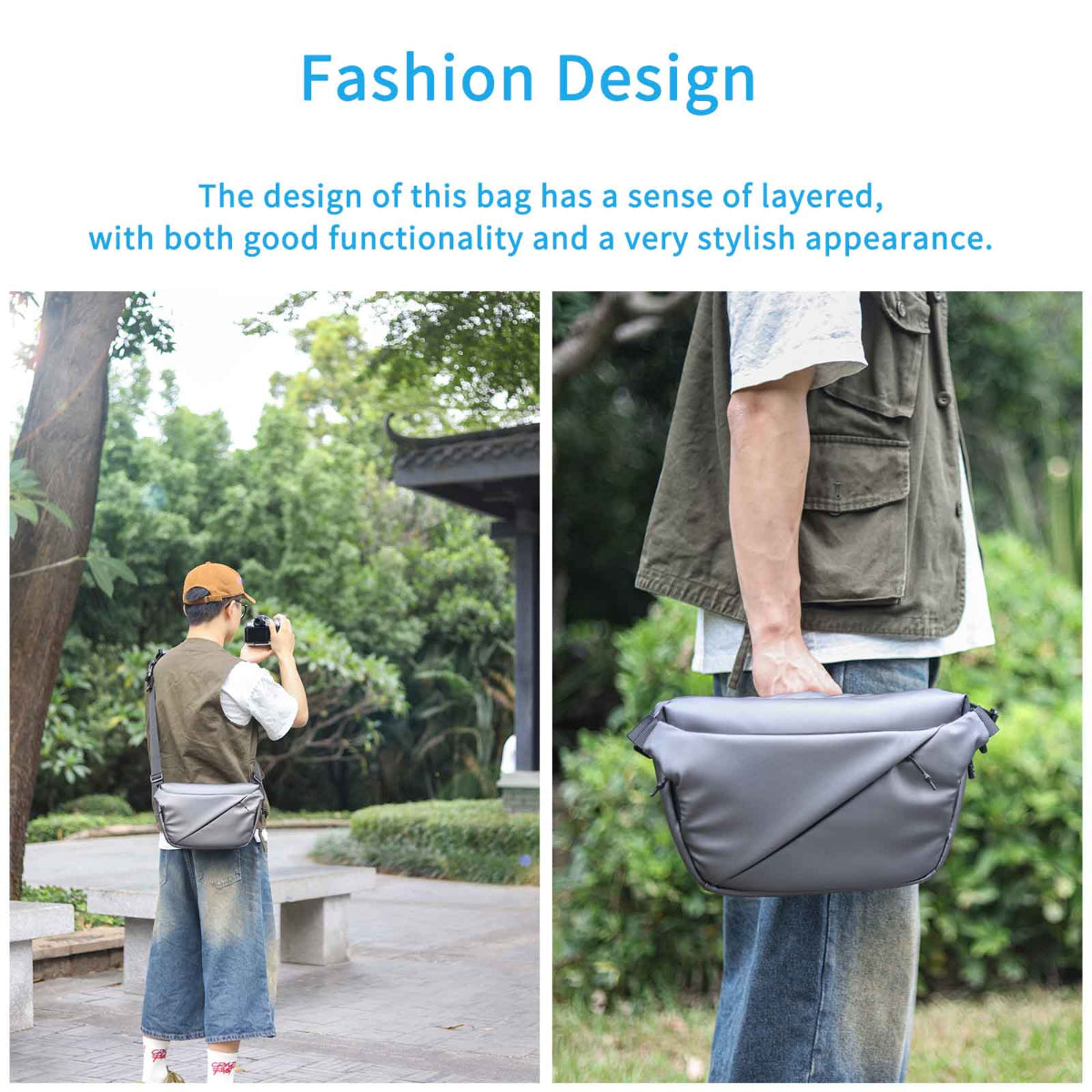 6L Silver Camera Sling Bag with Tripod Holder INNOREL CB0635