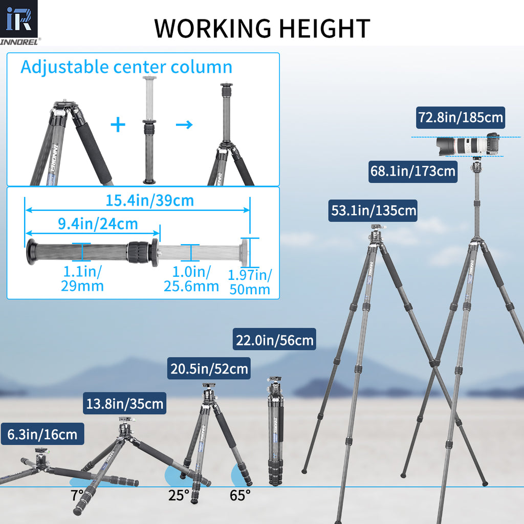 INNOREL KT284C extended to full height showing maximum working height