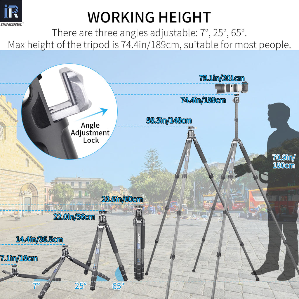 INNOREL KT324C extended to full height showing maximum working height