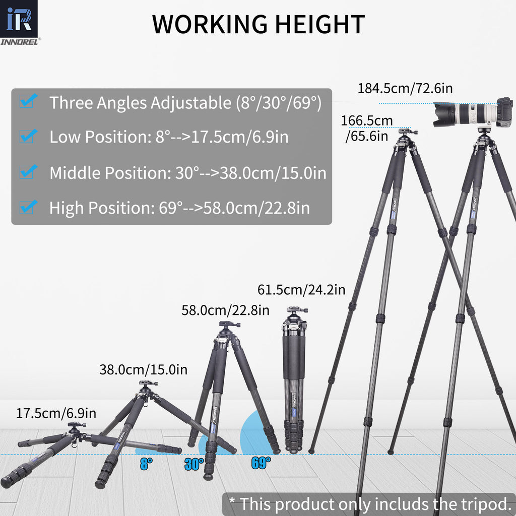 INNOREL P324C extended to full height showing maximum working height