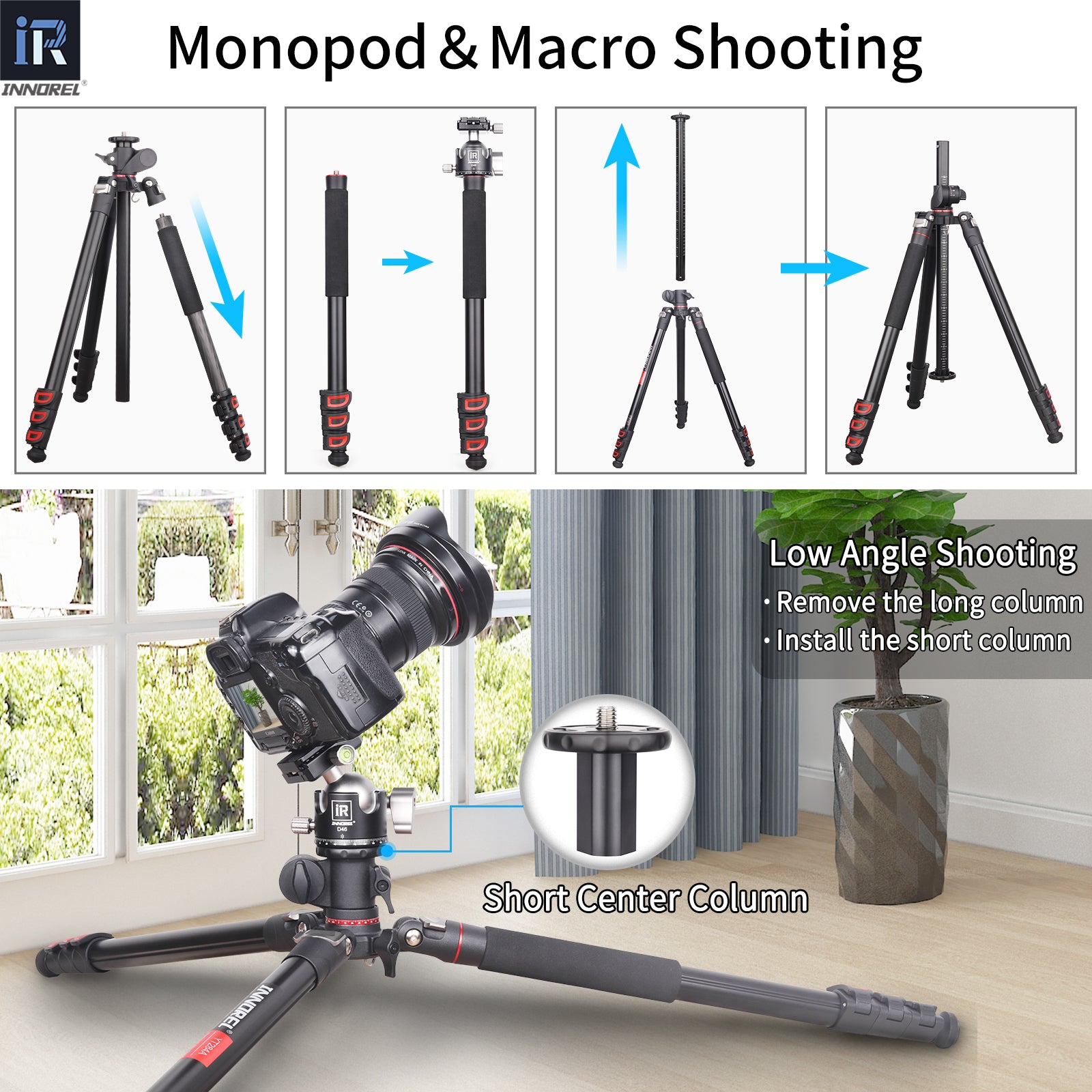 Europe Used Aluminum Alloy Horizontal Tripod INNOREL YT284A