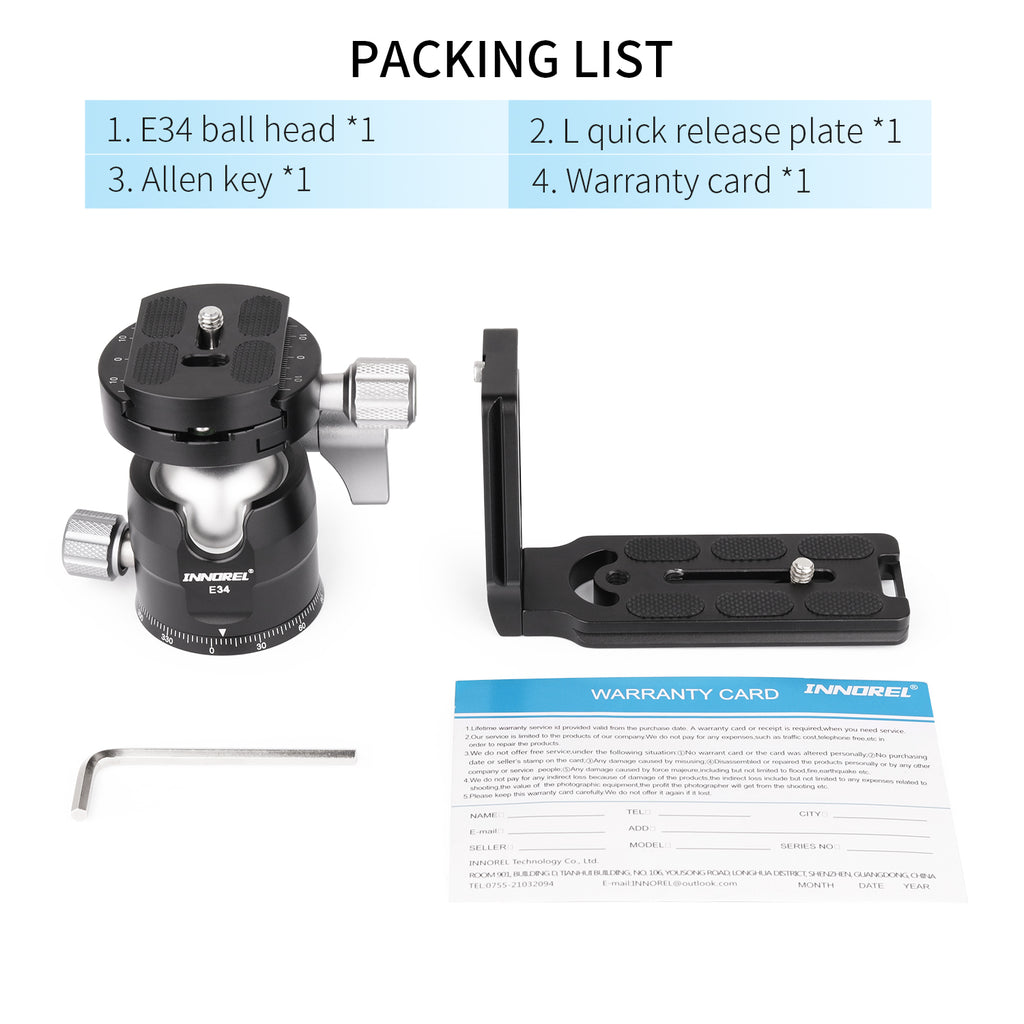 Europe Used Low Profile Tripod Ball Head INNOREL E34/E40