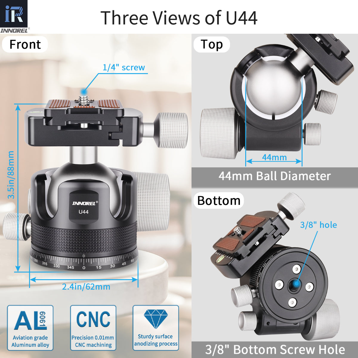 44/55mm Low Profile Ball Head INNOREL U44/U55