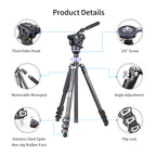 Professional Multifunctional Video Tripod monopod detail