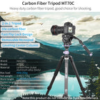 185cm carbon fiber tripod MT70C load 20kg