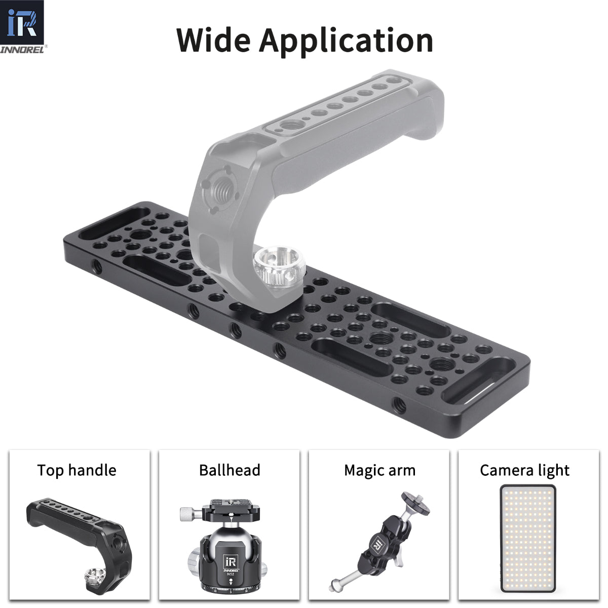 INNOREL CP2005 cheese plate compatible with top handle ballhead magic arm camera light