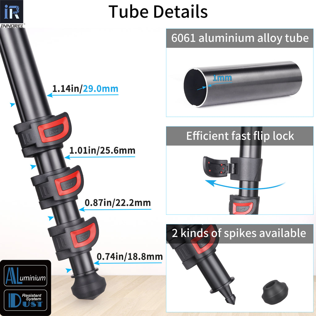 Europe Used Aluminum Alloy Horizontal Tripod INNOREL YT284A