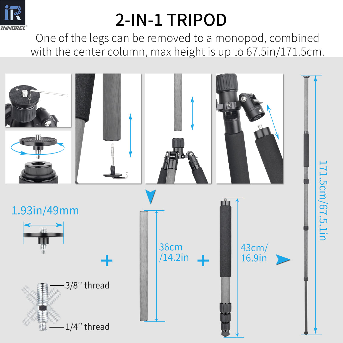 Carbon Fiber Tripod INNOREL NT75C