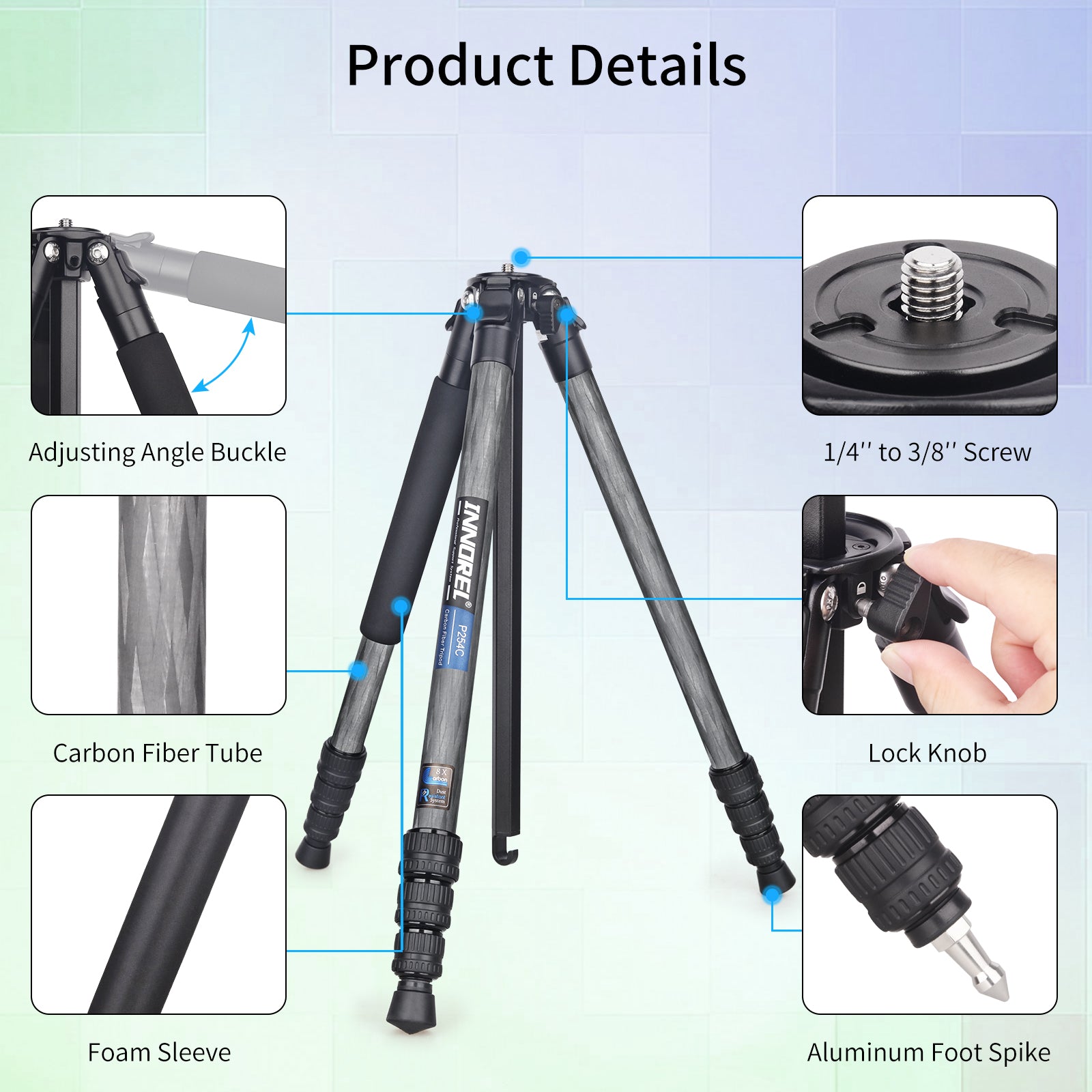 Used-Carbon Fiber Tripod INNOREL P254C for DSLR(Only Canada has inventory)
