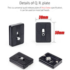 38*50mm universal arca swiss quick release plate