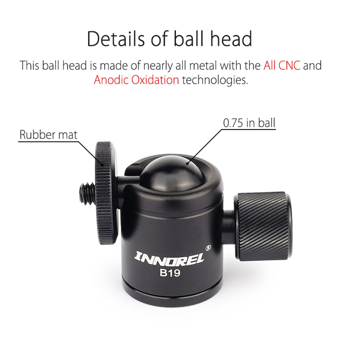 360 Panoramic CNC Mini Tripod BallHead INNOREL B19