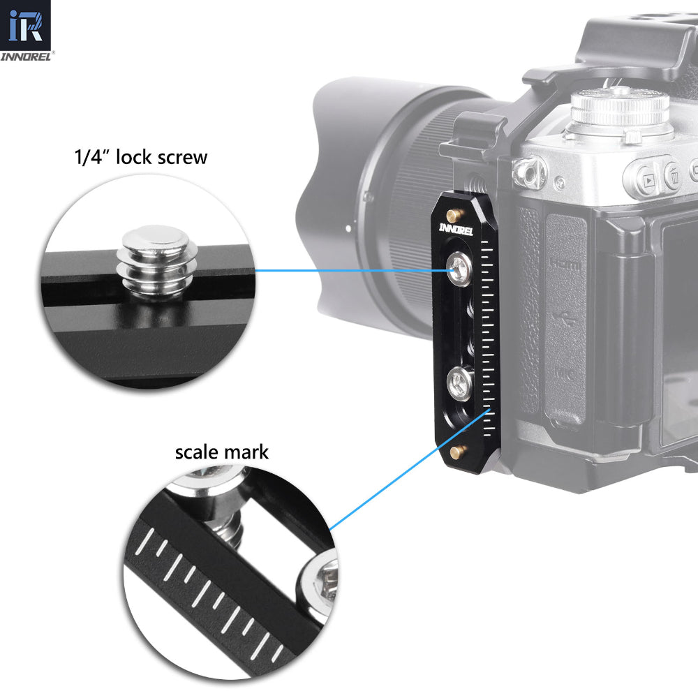 NR468 can be attached to any accessories with two 1/4" holes via two 1/4" screws