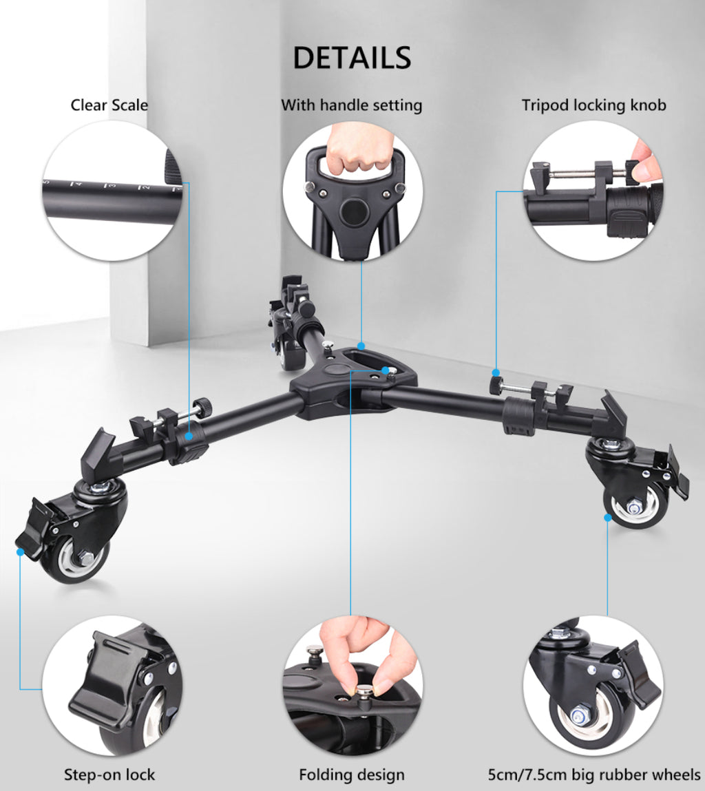 TD1S with 5cm big rubber wheels handle setting step-on lock