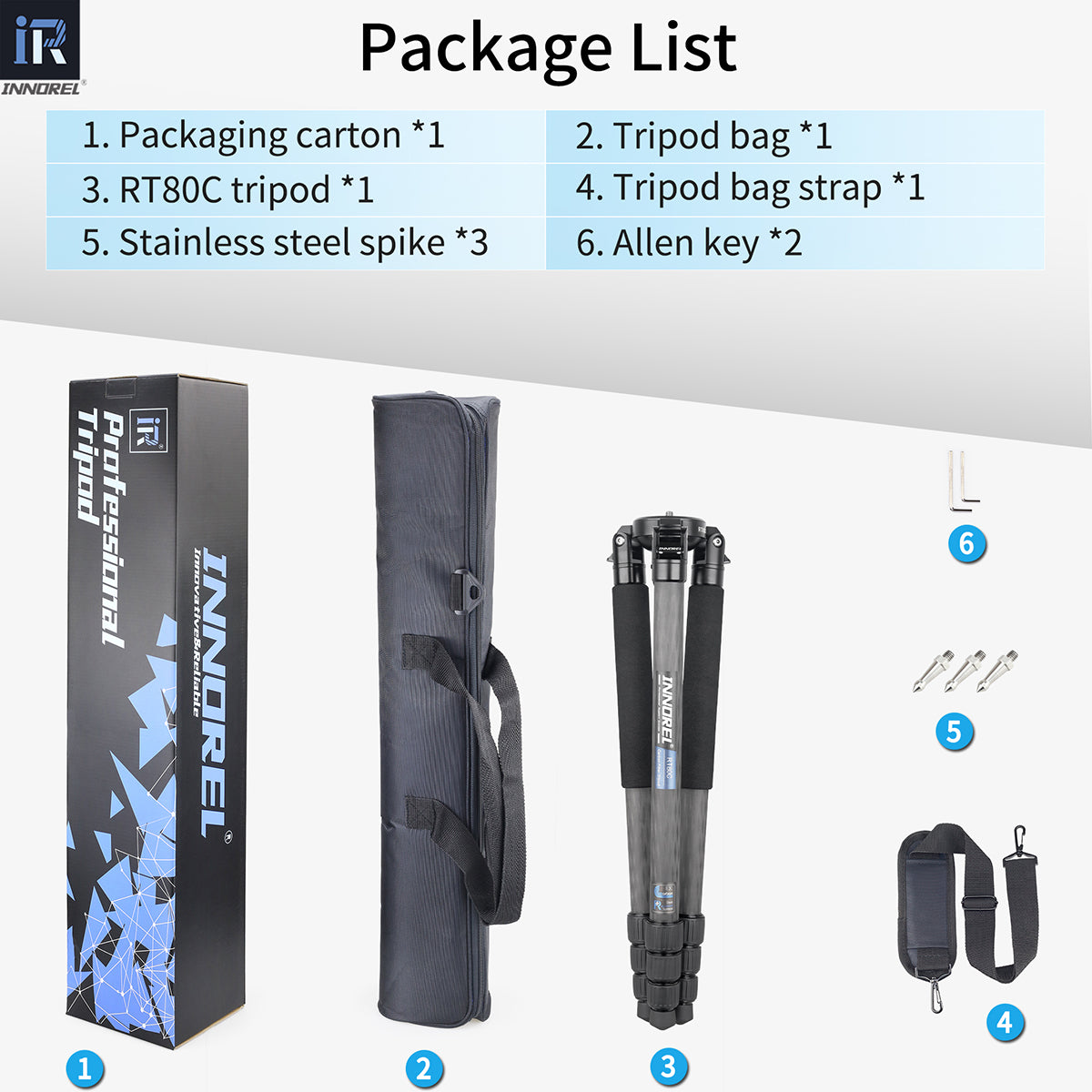 Carbon Fiber Camera Tripod INNOREL RT80C