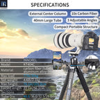 Treppiede per fotocamera in fibra di carbonio usato 40mm Tubo INNOREL KT404C (Solo gli USA hanno disponibilità)