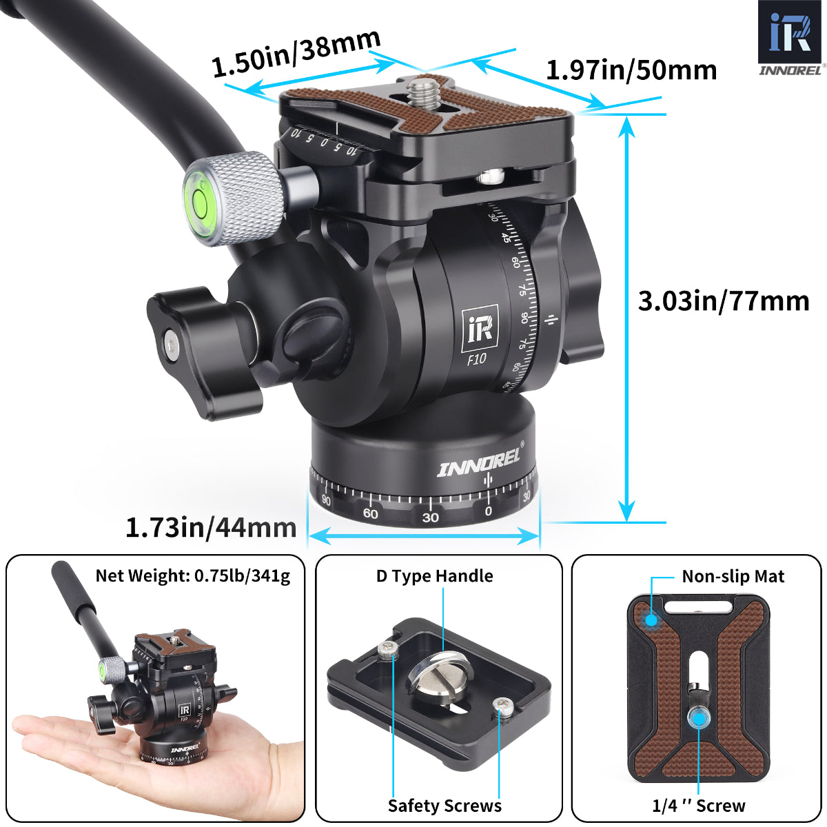 Mini Pan Metal Camera Tripod Fluid Head F10