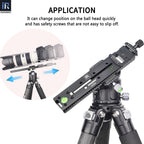INNOREL LP200 aluminum alloy quick release plate can change position on the ball head quickly and has safety screws that are not easy to slip off
