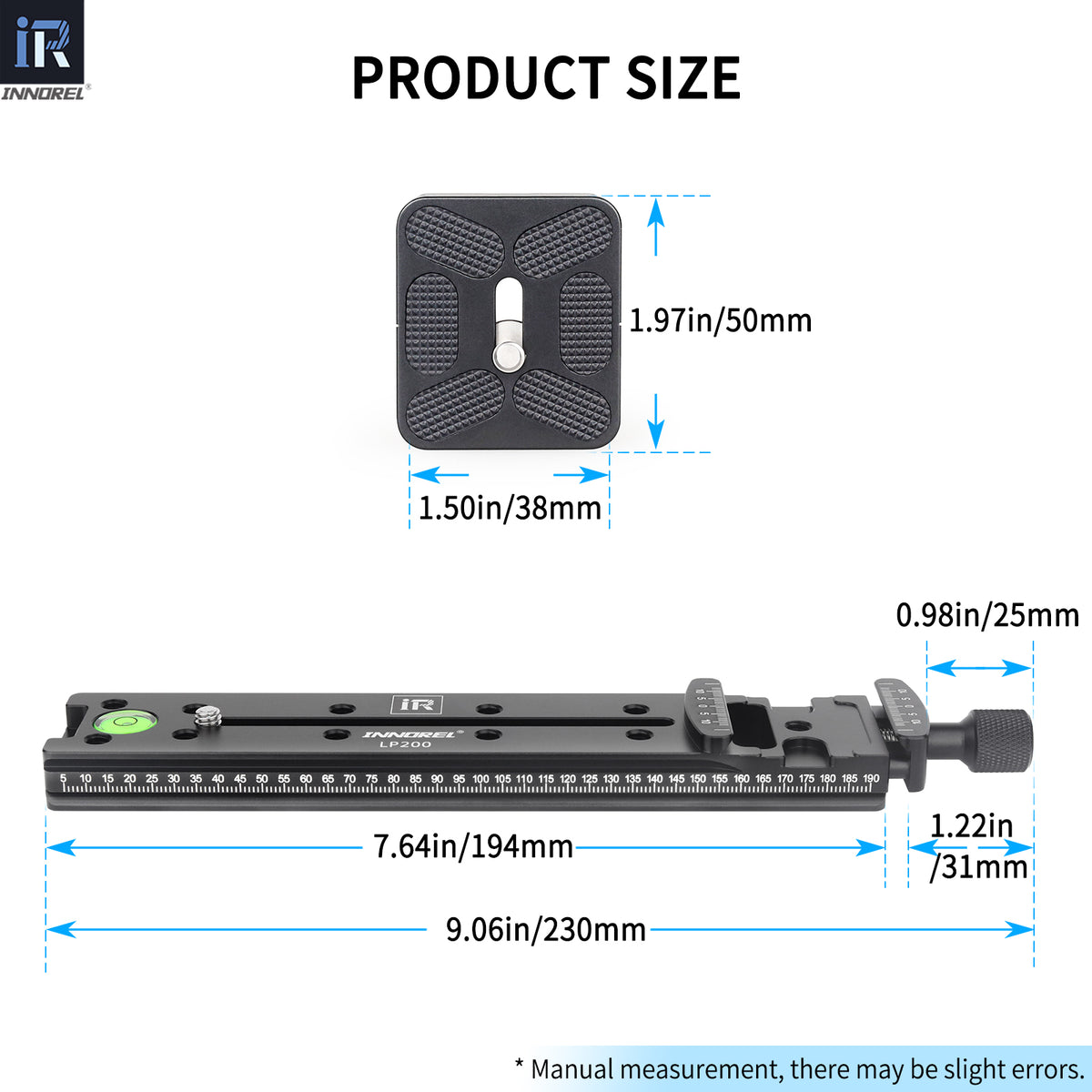 0.79in/200mm Universal Arca Swiss Quick Release Plate INNOREL LP200