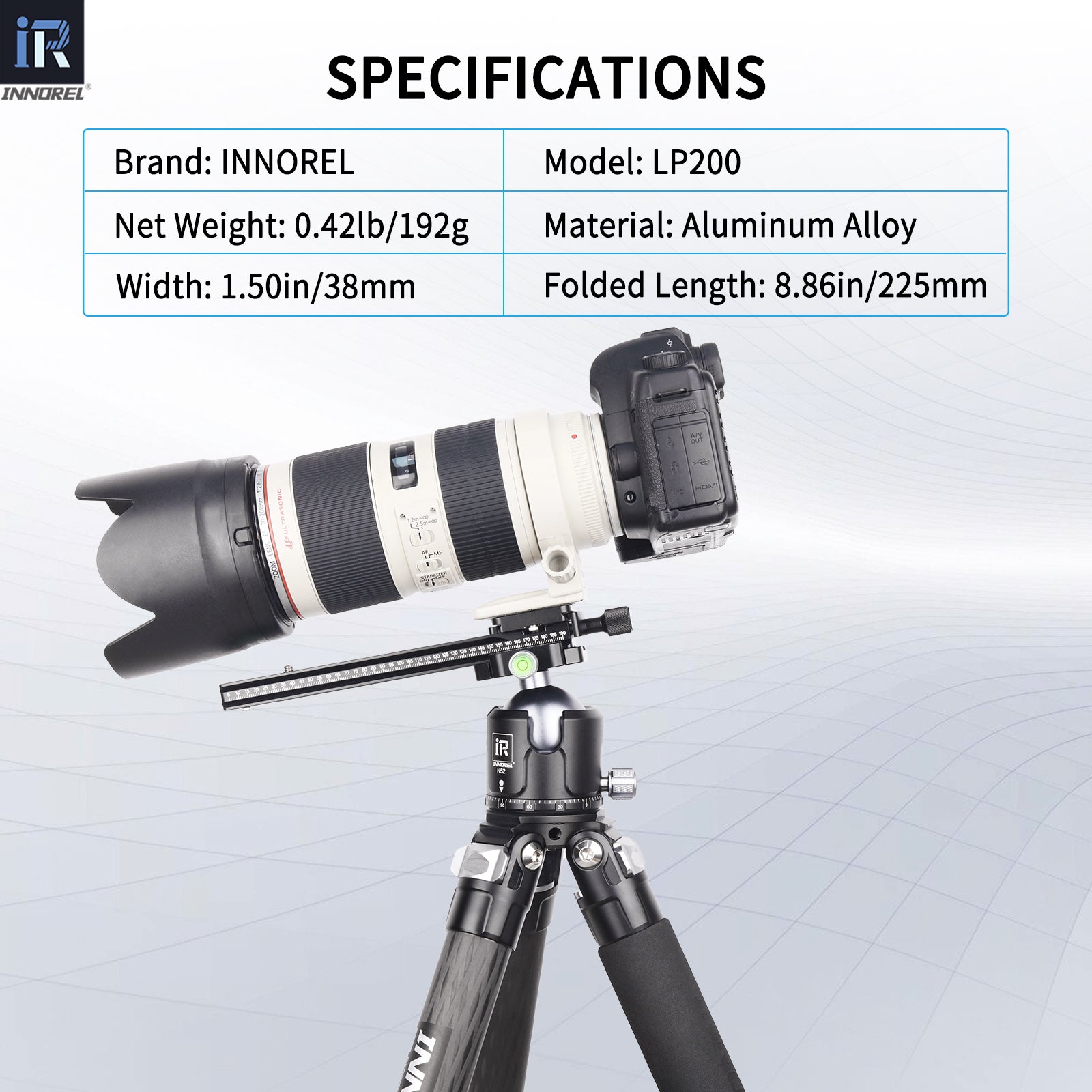 INNOREL LP200 aluminum alloy quick release plate width 38mm folded length 225mm net weight 192g
