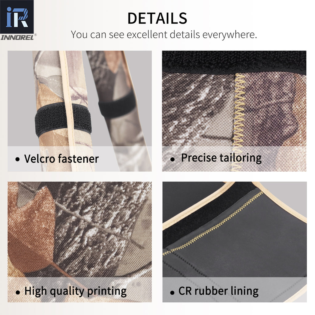 INNOREL TS40M tripod leg covers details include velcro fastener precise tailoring high quality printing CR rubber lining