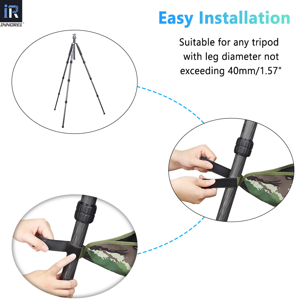 INNOREL tripod stone bag TS40M suitable for any tripod with leg diameter not exceeding 40mm/1.57" and installation manual